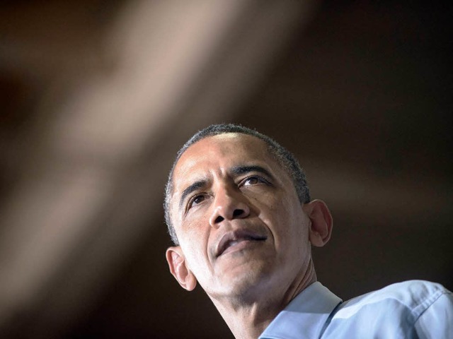 Im Aufwand? Barack Obama bei einem Wah...tt in Iowa am Tag nach der TV-Debatte.  | Foto: AFP