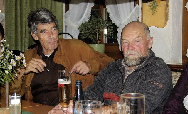 Wolf Hockenjos (links) im Gesprch mit...on fand in diese kleinen Runde statt.   | Foto: Claudia Renk