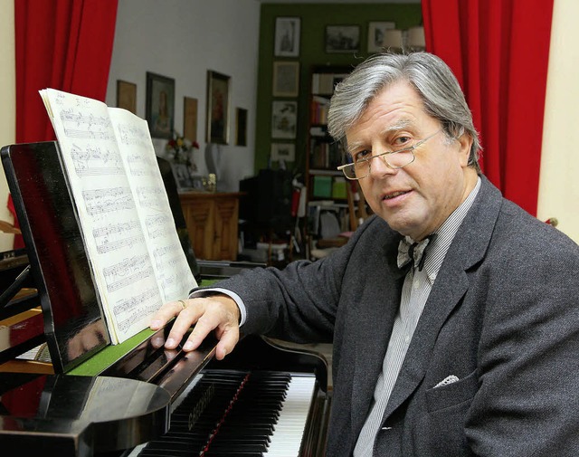 Bernhard Klr in seinem Musikzimmer   | Foto: Peter Heck