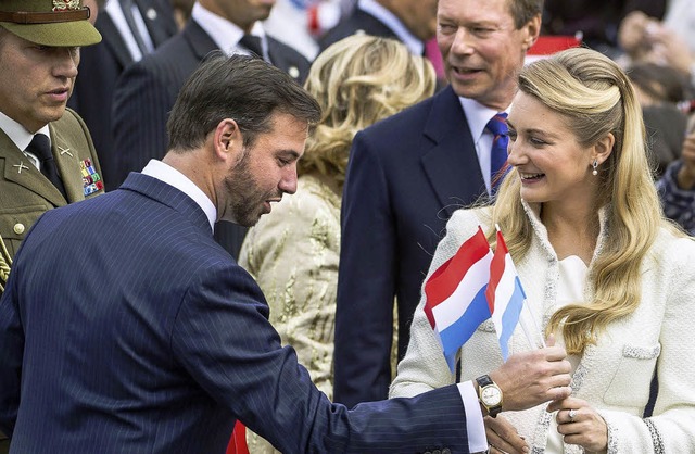 Sie haben Ja gesagt: Luxemburgs Prinz ...e belgische Grfin Stphanie de Lannoy  | Foto: afp/dpa