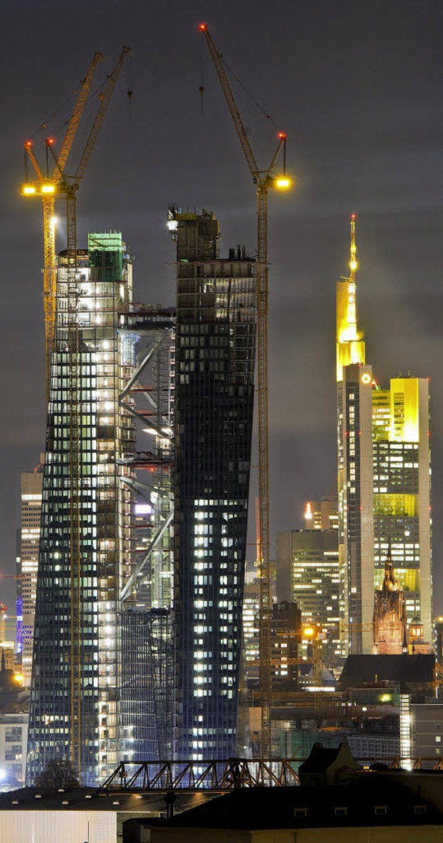 Der Neubau der Europischen Zentralbank in Frankfurt  | Foto: dpa
