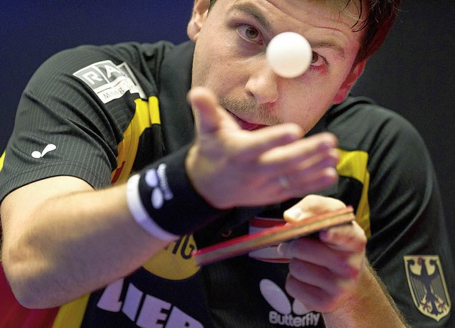 Volle Konzentration: Europameister Timo Boll  | Foto: dpa