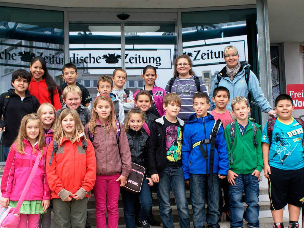 Die Klasse 4c der Hansjakobschule aus Titisee-Neustadt mit ihrer Lehrerin Frau Claudia Heinrich.
