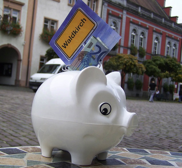 Geflltes Sparschwein: Die Stadt Waldk...res   2011 ihre Rcklagen vergrern.   | Foto: Sylvia Timm