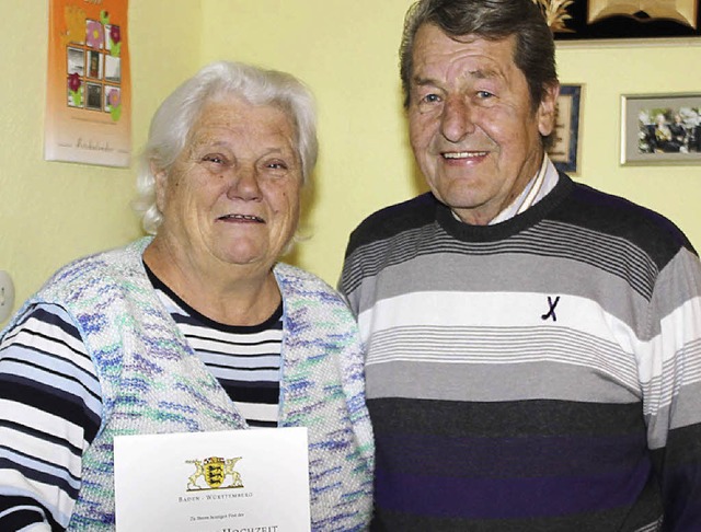 Gisela und Walter Vetter feierten goldene Hochzeit.  | Foto: Hiller