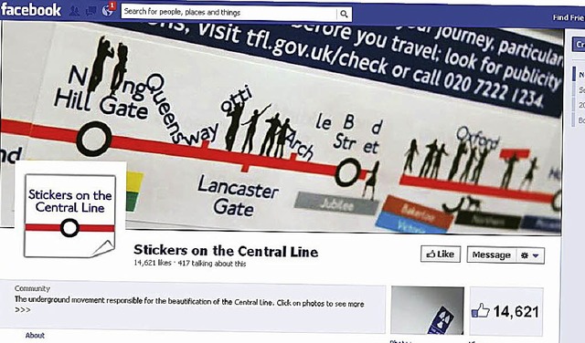 Stickers on the Central Line nennt sic...terteil der Majestt vorbehalten ist.   | Foto: Screenshot BZ/Facebook