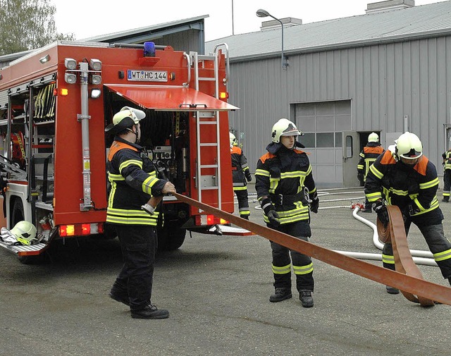 Das neue Lschfahrzeug war der heimlic...erksgelnde der H.C. Starck in Rhina.   | Foto: Brigitte Chymo