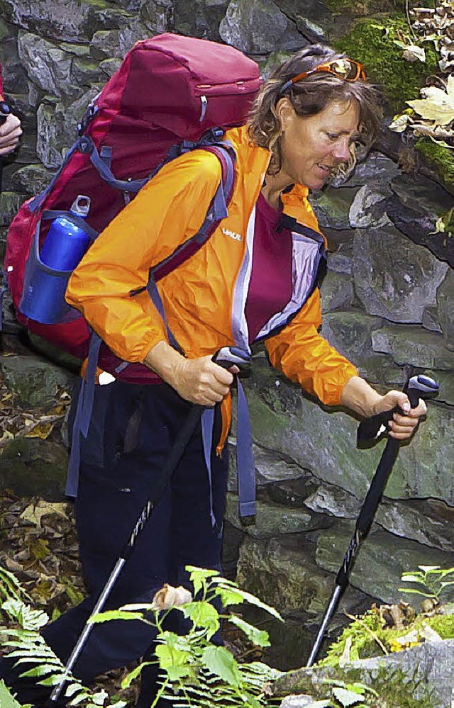 Iris Krschner beim Wandern ber die Alpen.  | Foto: Iris Kuerschner, www.powerpress.ch