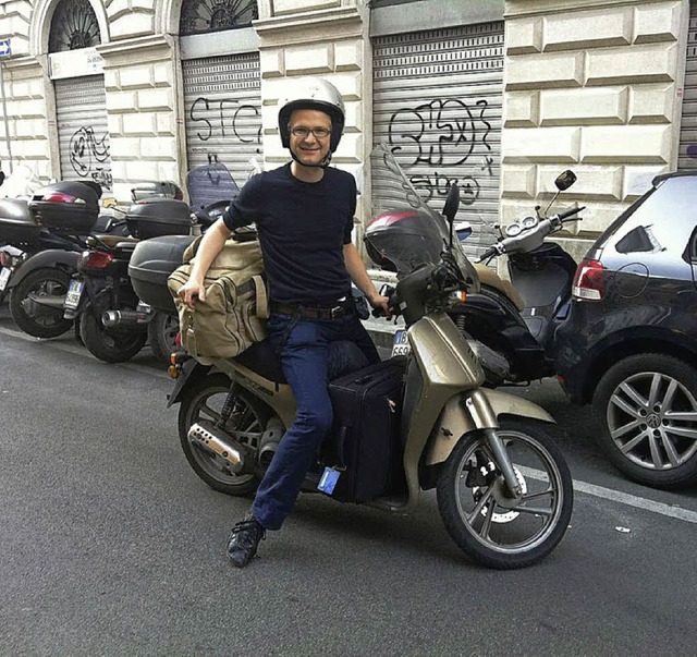 Martin Zller auf seinem Moped   | Foto: BZ