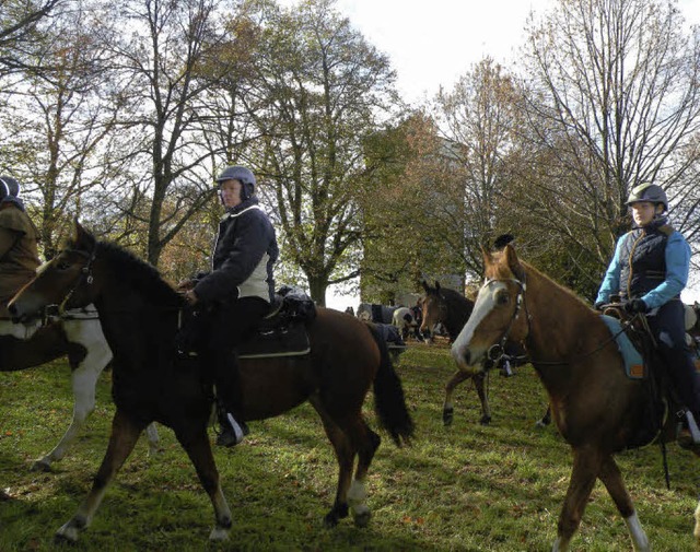 Sternritt: Reiter und Pferde des Reitv...d die Geselligkeit auf der Hohen Flum.  | Foto: trinler