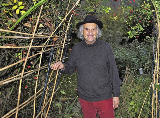 Martin Lunz in seinem Garten in Lipburg   | Foto: Beatrice Ehrlich