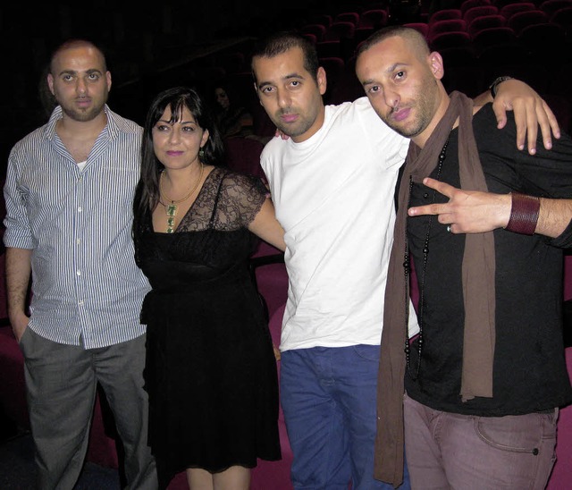 Das Hip-Hop-Trio DAM hat sein Lied geg...n Amal Murkus in Ramallah vorgestellt.  | Foto: Inge Gnther