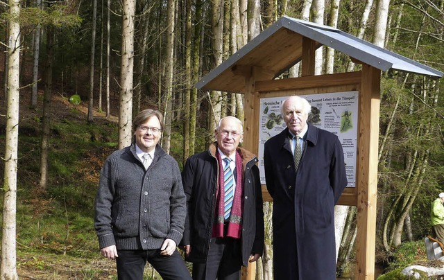 Der Vororttermin beim Biotop am Schild...d Kulturlandschaft Schwarzwald&#8220;.  | Foto: Sigrid Schneider