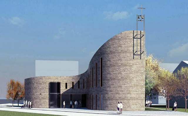 Glockentrger statt Glockenturm: Der i...r neuen Kirche macht&#8217;s mglich.   | Foto: zVg