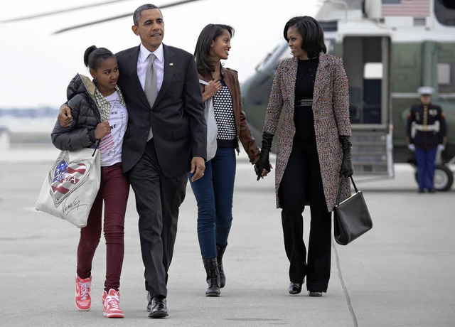 Familie Obama auf dem Weg von Chicago nach Washington  | Foto: AFP