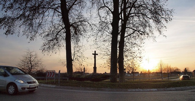 Der Schelmenkopf: Sinnbild fr das Zusammenwachsen der Gemeinde Rheinhausen.  | Foto: Michael haberer