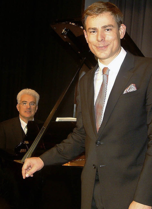 Hanno Mller-Brachmann und sein Klavierbegleiter Guido Heinke   | Foto: Roswitha Frey