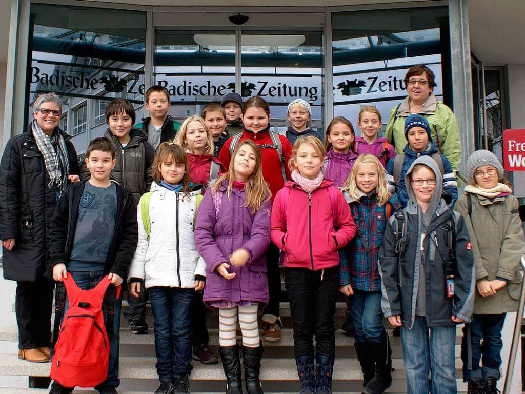Die Klasse 4b der Johann-Peter-Hebel-Schule aus Lahr mit ihrer Lehrerin Frau Brigitte Httl