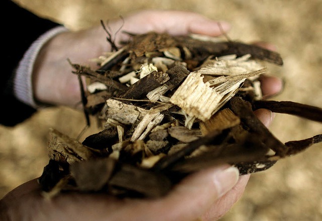 Mit der Verbrennung solcher Holzhacksc...lamm getrocknet und Biowrme erzeugt.   | Foto: DDP