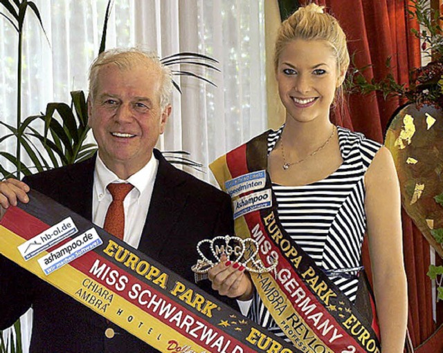 Meinrad Schmiederer mit Miss Germany 2012, Isabel Glck.   | Foto: Keil