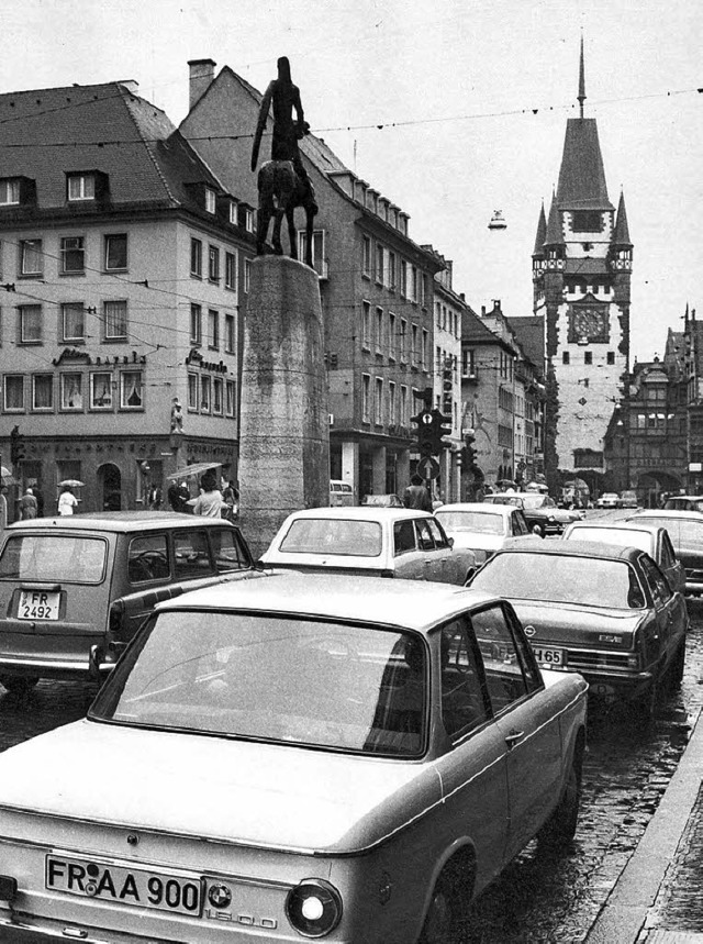 Viel Verkehr gab es 1973 am Bertoldsbr... auf. Die Stadt kndigt Kontrollen an.  | Foto: Privat