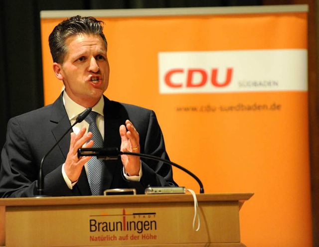 Der Donaueschinger Oberbrgermeister T...r die CDU in den Bundestagswahlkampf.  | Foto: Patrick Seeger