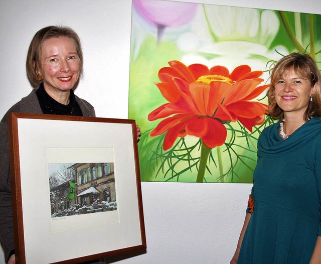 Elisabeth Naumann und Susanne Banholze...lagge) und  Blumenbilder (Banholzer).   | Foto: Karin Heiss