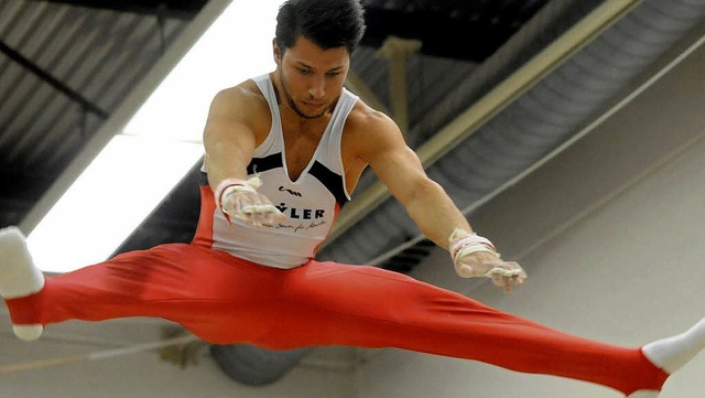 Hhenflug: Bester Einzelturner in der ...ist der Herbolzheimer  Antonio Huber    | Foto: Achim Keller