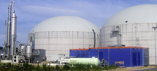 die neue  Biogasanlage  der  Bdenova  im Gewerbepark  Breisgau.   | Foto: Ingeborg Grziwa