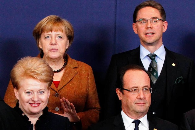 Eine schrecklich nette Familie: Litaue...er Jyrki Katainen auf dem Gruppenbild.  | Foto: dpa