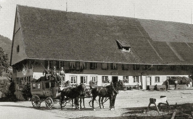 Das Gasthaus &#8222;Engel&#8220; mit P...us dem Jahre 1840 nach einem Gemlde.   | Foto: Archiv Wehrle