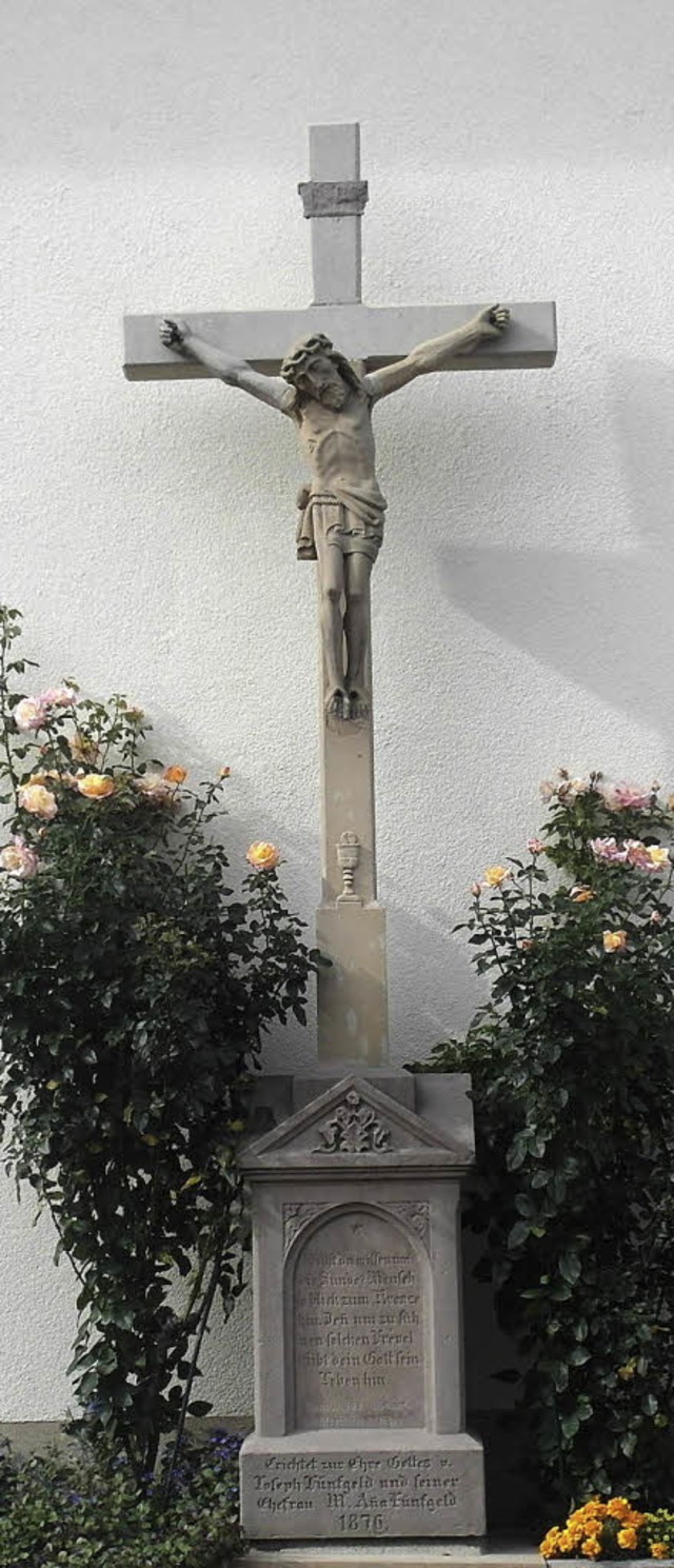 Das Feldkreuz wurde vor kurzem restauriert.   | Foto: Gottfried Blansche