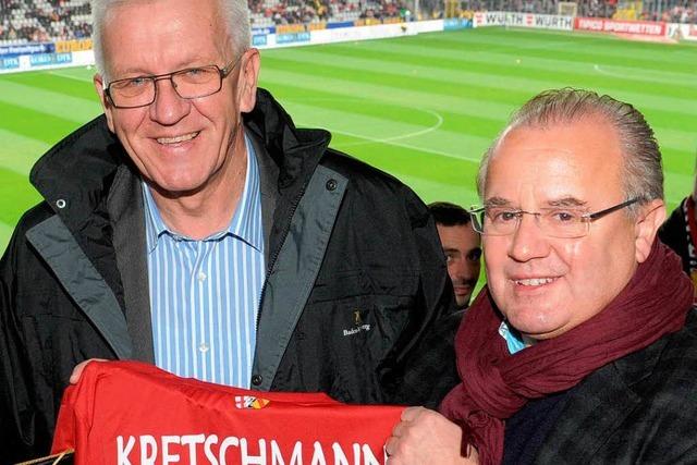 Kretschmann beim SC: Vorsichtiges Abtasten in Sachen neue Arena