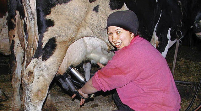 Fr die Milcherzeugung ist Brigitte Al...essenen Erzeugerpreisen belohnt wird.   | Foto:  WOLFGANG ADAM