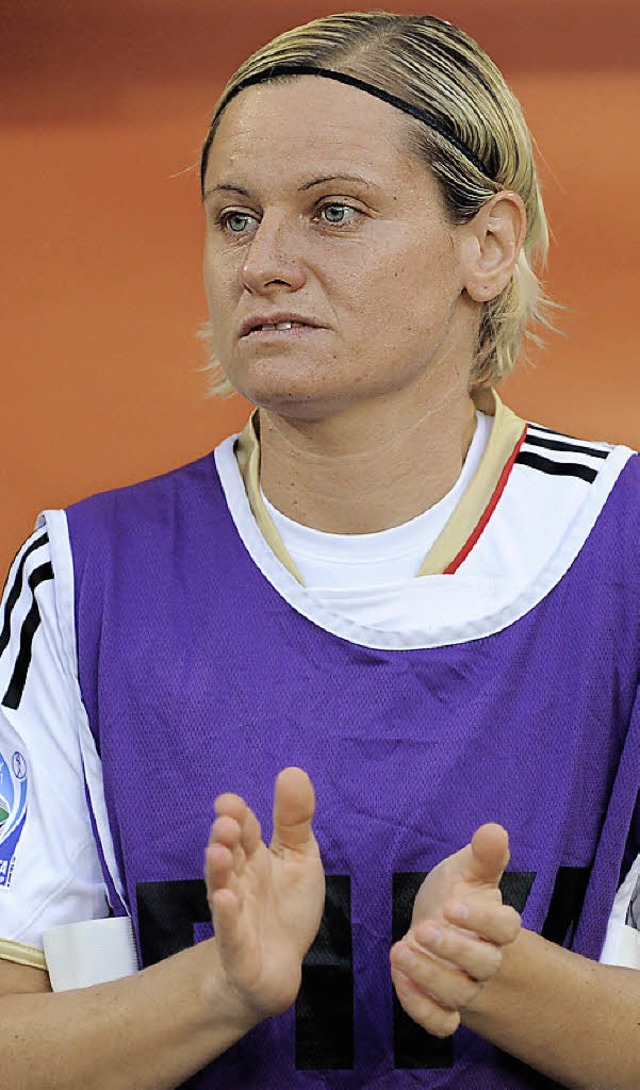 Martina Mller sa zu Spielbeginn meis...ielen  im DFB-Trikot dennoch 37 Tore.   | Foto: dpa