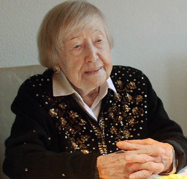 Irmgard Hbner feierte im Parkstift St. Ulrich ihren 104. Geburtstag.  | Foto: Hans Jrgen Kugler