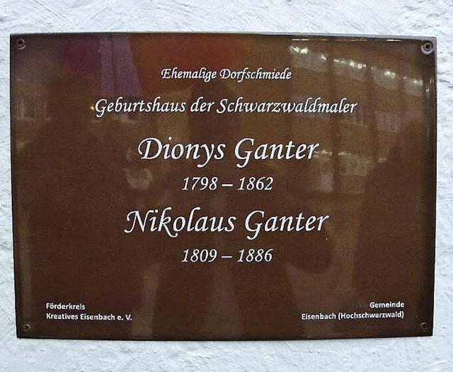 Zum 150. Todestag von Dionys Ganter ha...shaus der malenden Brder angebracht.   | Foto: Heidrun Brichta