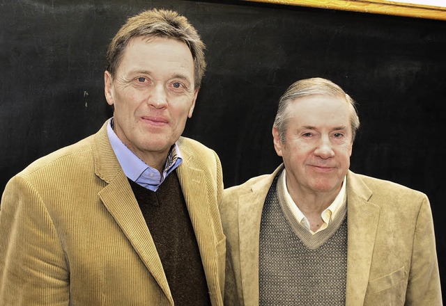 Professor Bernd Seibel (links) von der... Zuhrern aus ganz Baden-Wrttemberg.   | Foto: Marion Pfordt