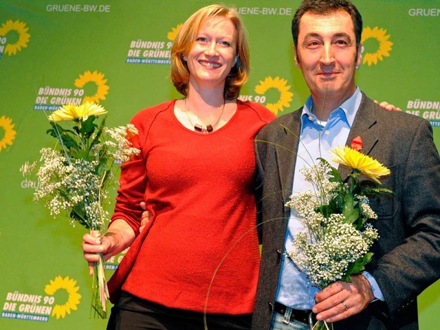 Strahlende Grne: Kerstin Andreae und Cem zdemir.  | Foto: dpa