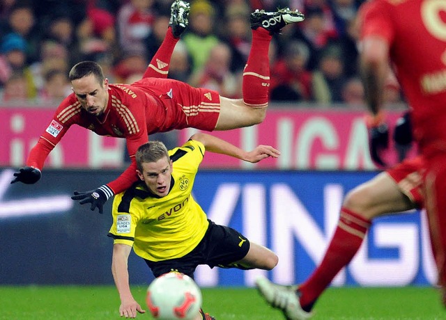 berflieger? Nicht wirklich: Franck Ri...er Sven Bender) erneut nicht gewinnen.  | Foto: dpa