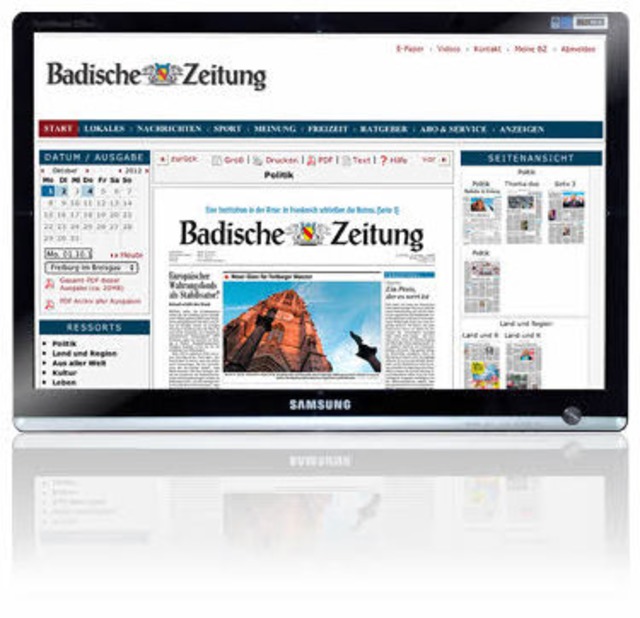 eZeitung: Die BZ-Lsung fr alle Plattformen   | Foto: Screenshot: BZ
