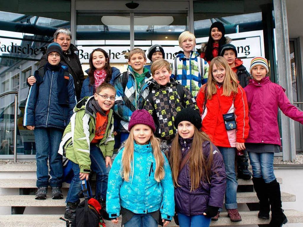 Die Klasse 4b der Grundschule aus Oberprechtal mit ihrer Lehrerin Frau Margit Koch-Rotzinger