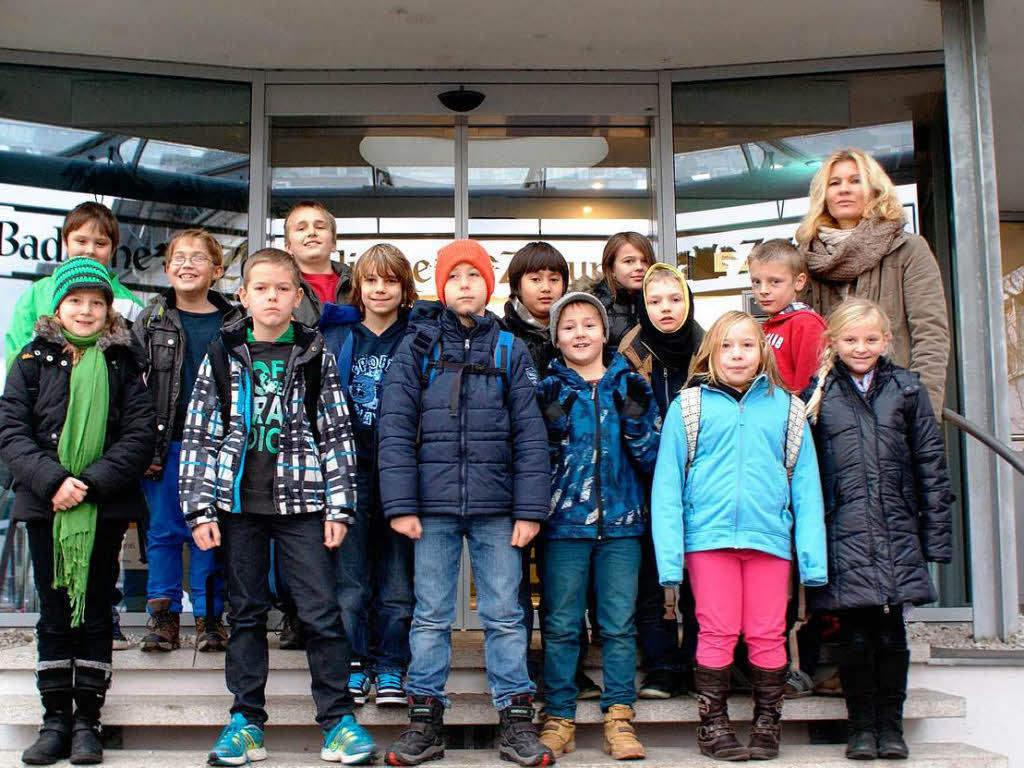 Die Klasse 4 der Grundschule am Rheinwald aus Weisweil mit ihrer Lehrerin Frau Stefanie Jenne