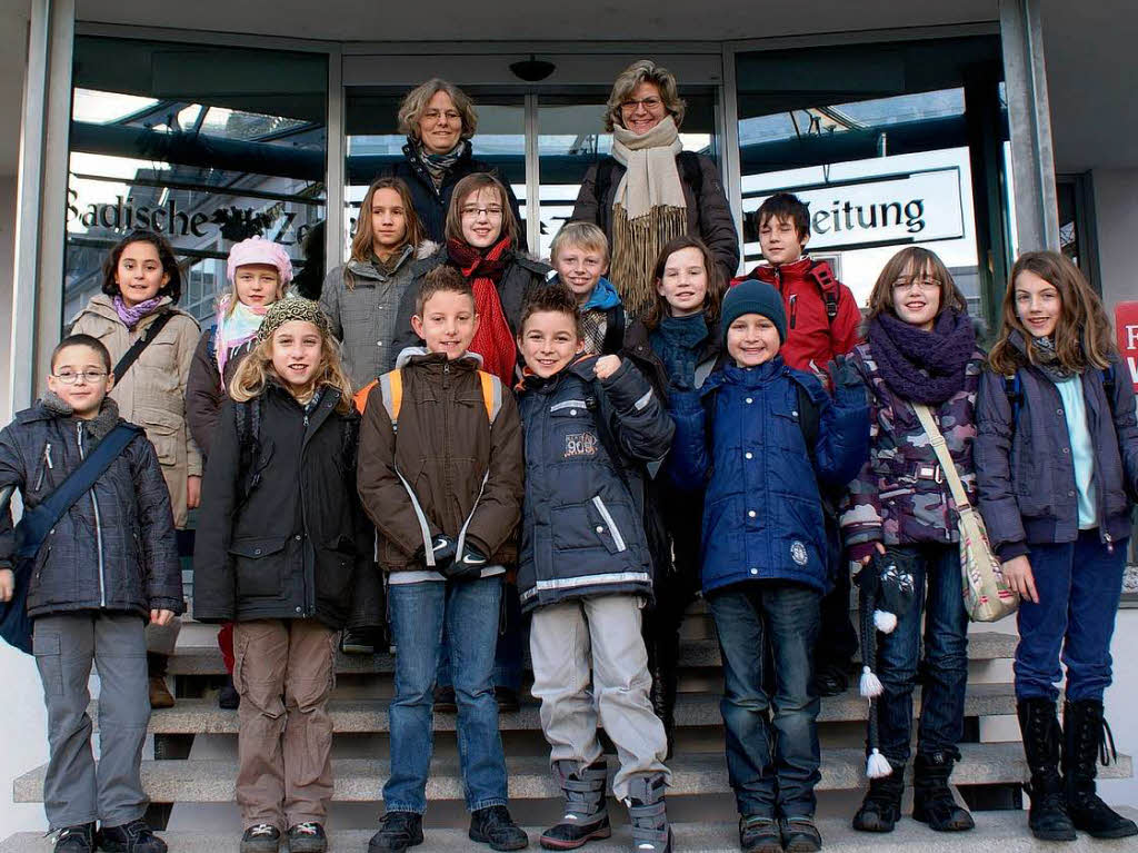 Die Klasse 4a der GS Weier aus Offenburg mit ihrer Lehrerin Frau Karin Wendel