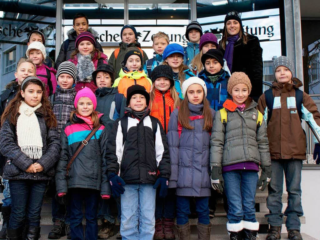 Die Klasse 4b der Michaelschule aus Riegel mit ihrer Lehrerin Frau Yvonne  Ringwald