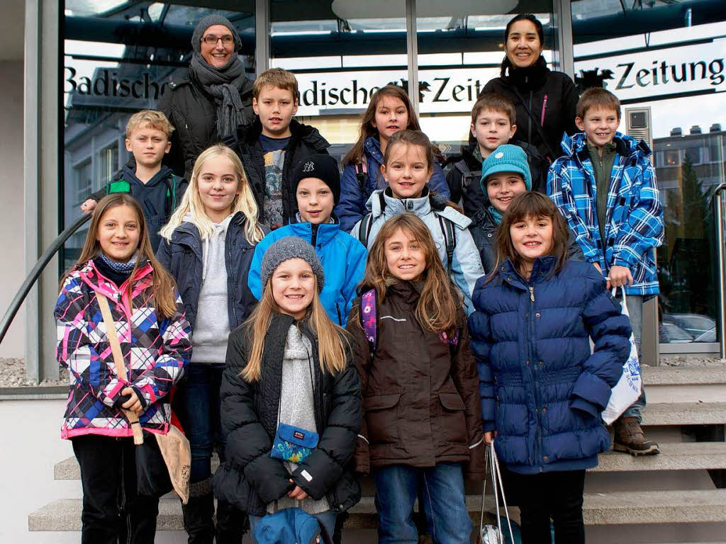 Die Klasse 4b der Schurhammerschule Glottertal mit ihrer Lehrerin  Frau Oppold