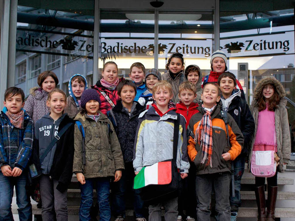 Die Klasse 4a der Margrafenschule aus Freiburg-Tiengen mit ihrer Lehrerin Frau Claudia Bsinger