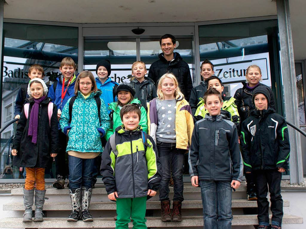Die Klasse 4b der Grund- und Hauptschule aus Rickenbach mit ihrem Lehrer Herr Max Ragno