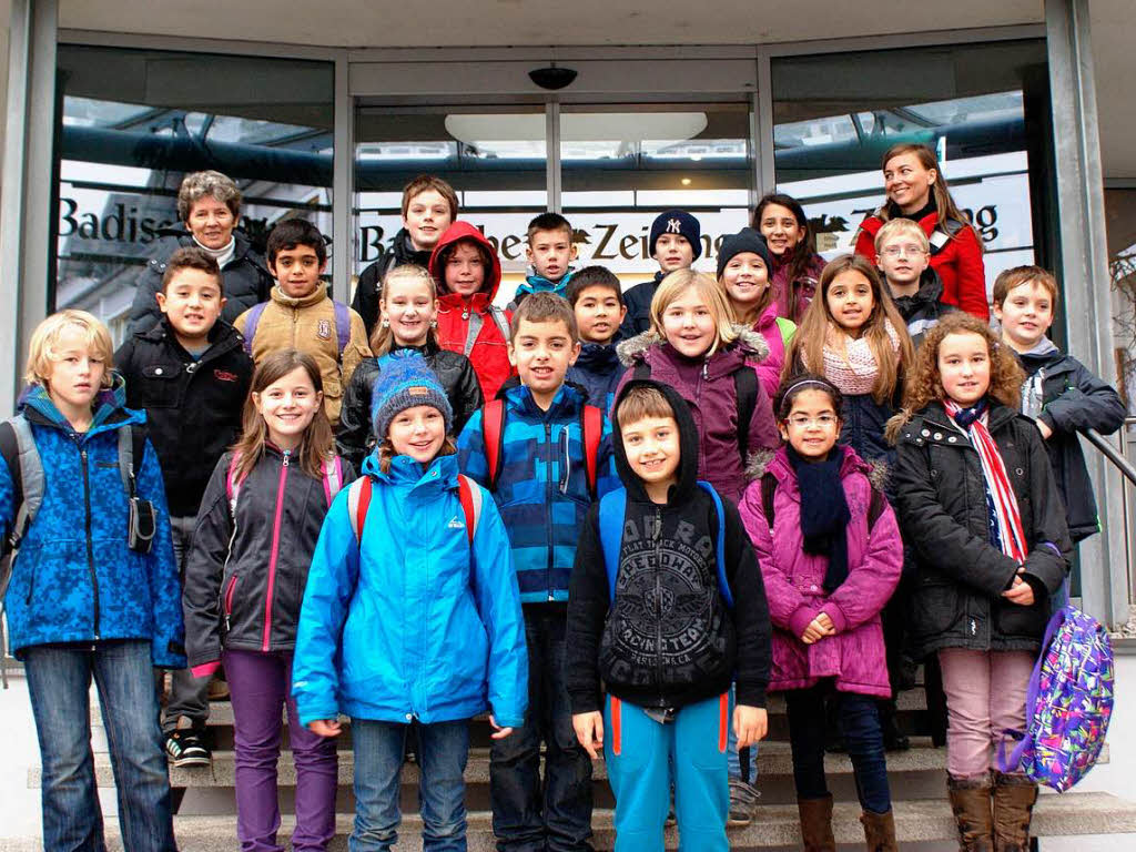 Die Klasse 4c der Fritz-Boehle-Grundschule aus Emmendingen mit ihrer Lehrerin Frau Brita Bhrer