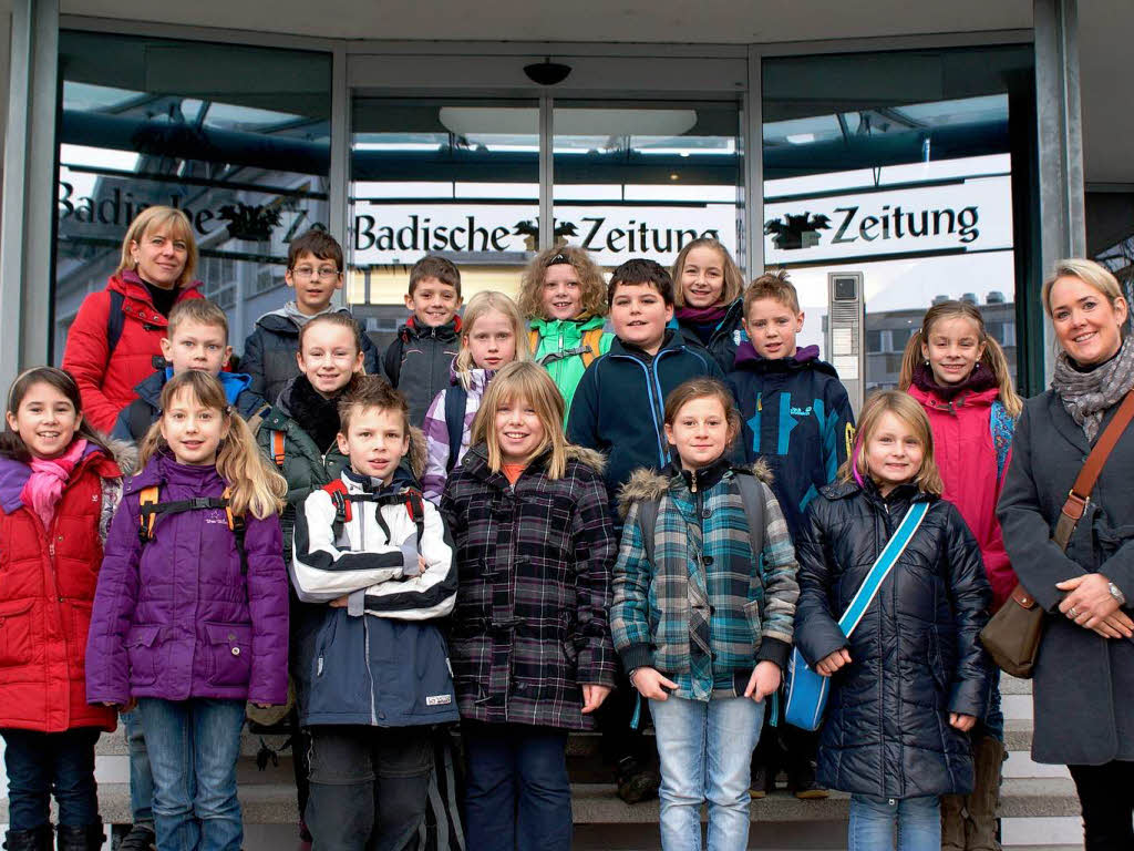 Die Klasse 4a der Grundschule Biengen/Schlatt aus Bad Krozingen mit ihrer Lehrerin Frau Nicole Grethler-Schelb